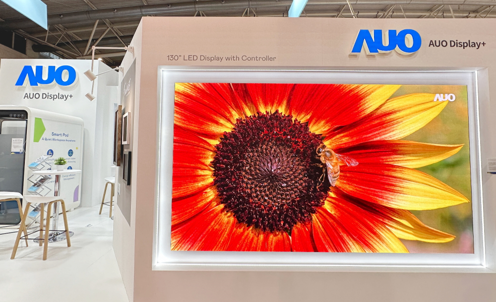 AUO Display Plus’ 130” LED display with controller features easy installation and high picture quality, providing immersive experiences for the corporate