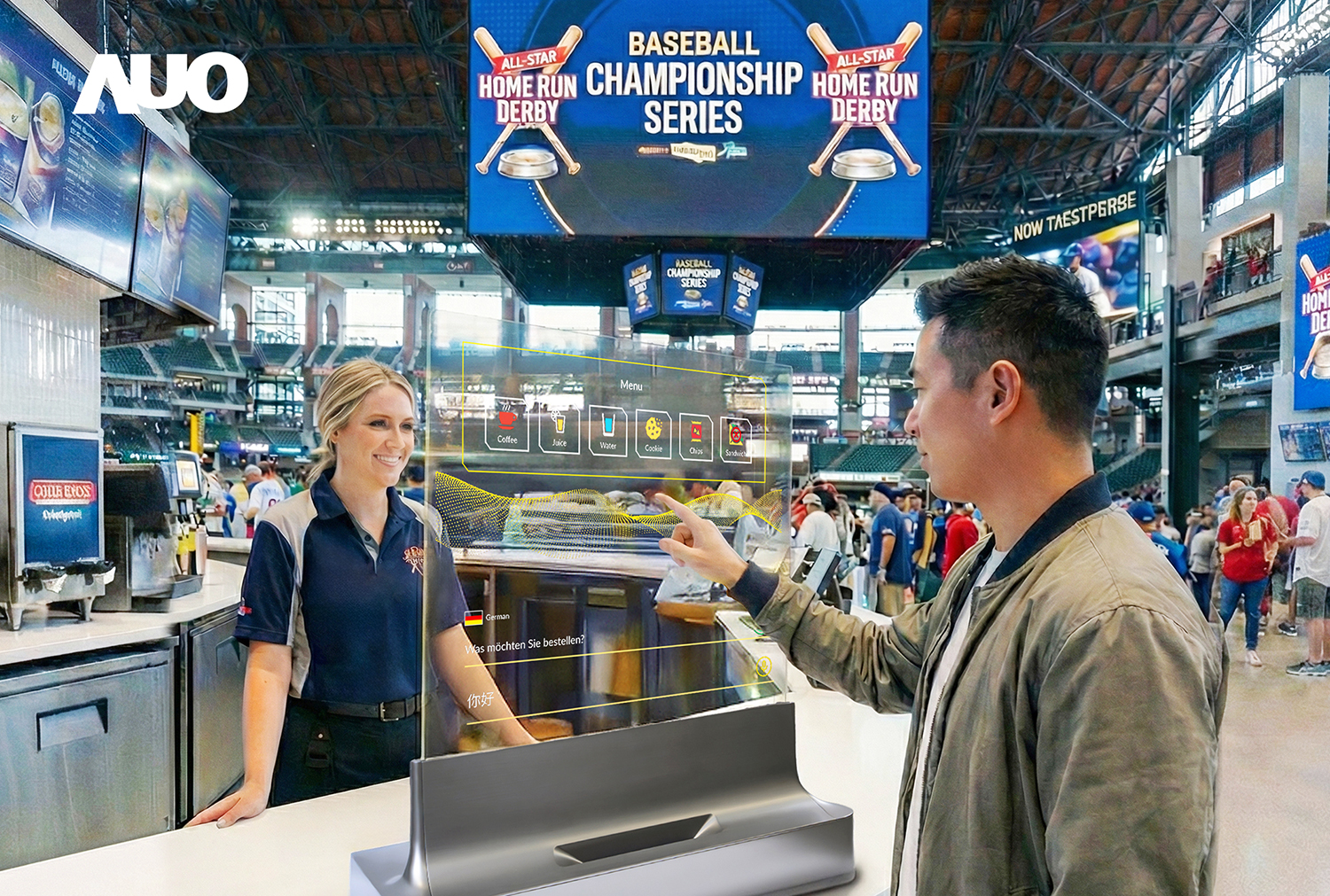 AUO introduces a 42-inch interactive multilingual AI ordering system integrates high-transparency dual-sided display and multimodal AI, enabling real-time processing of speech, text, and images on a single display platform.